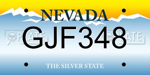 GJF348 Nevada License Plate