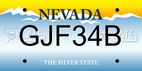 GJF34B Nevada License Plate