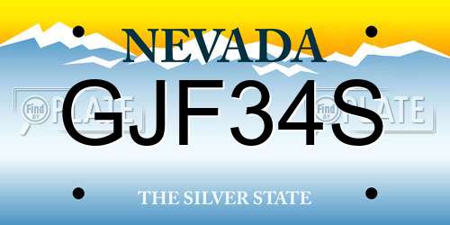 GJF34S Nevada License Plate