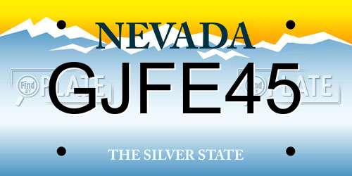 GJFE45 Nevada License Plate
