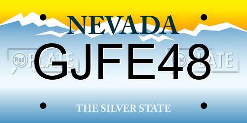 GJFE48 Nevada License Plate