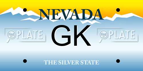 GK Nevada License Plate