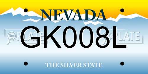 GK008L Nevada License Plate