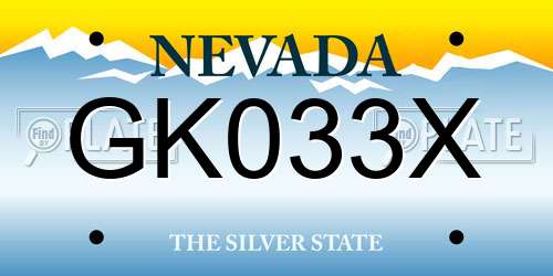 GK033X Nevada License Plate