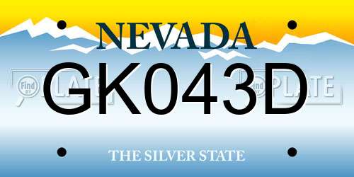 GK043D Nevada License Plate