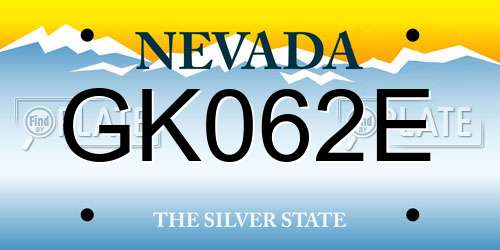 GK062E Nevada License Plate