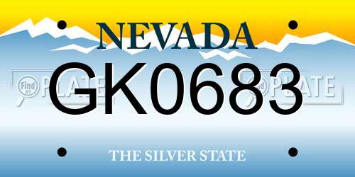 GK0683 Nevada License Plate