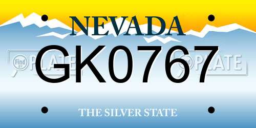 GK0767 Nevada License Plate