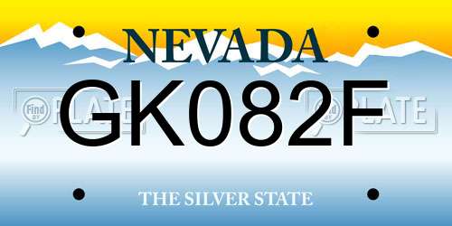 GK082F Nevada License Plate