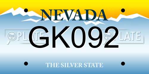 GK092 Nevada License Plate