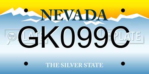 GK099C Nevada License Plate