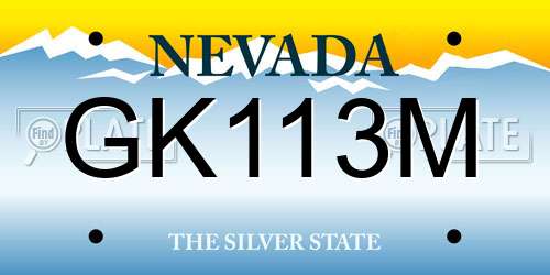 GK113M Nevada License Plate