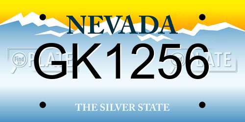 GK1256 Nevada License Plate