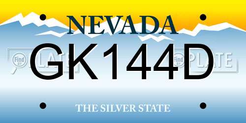 GK144D Nevada License Plate