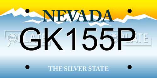 GK155P Nevada License Plate