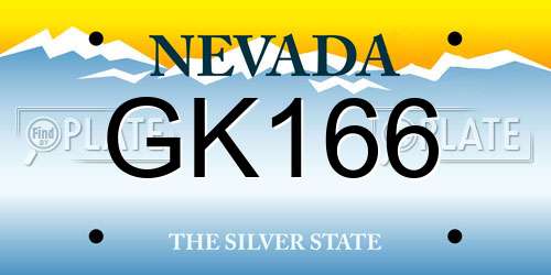 GK166 Nevada License Plate