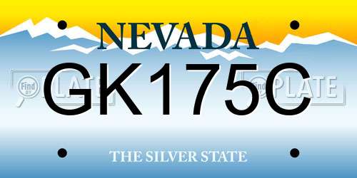 GK175C Nevada License Plate