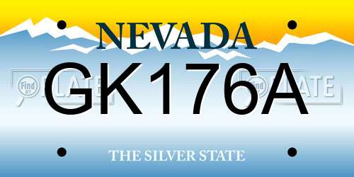 GK176A Nevada License Plate