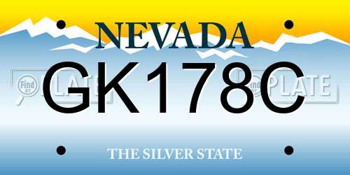 GK178C Nevada License Plate