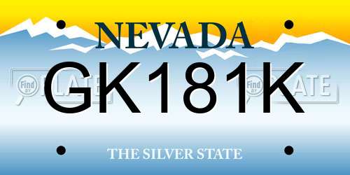 GK181K Nevada License Plate