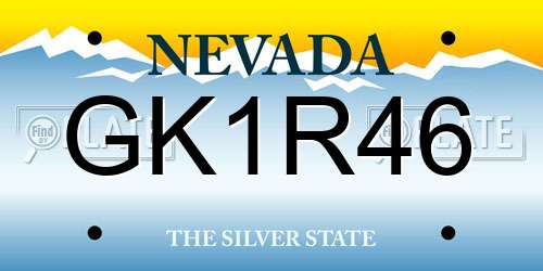GK1R46 Nevada License Plate