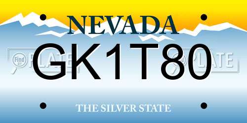 GK1T80 Nevada License Plate