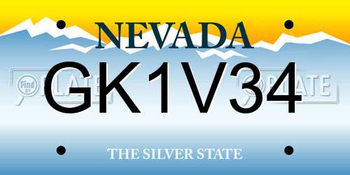 GK1V34 Nevada License Plate