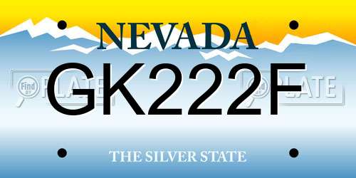 GK222F Nevada License Plate