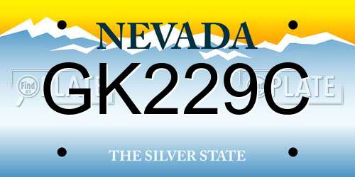 GK229C Nevada License Plate
