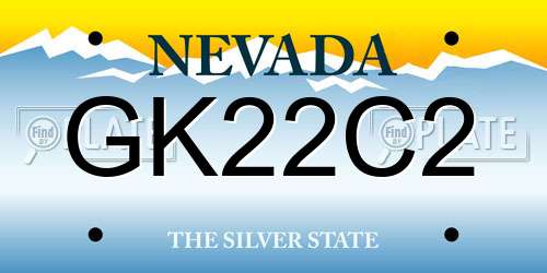 GK22C2 Nevada License Plate