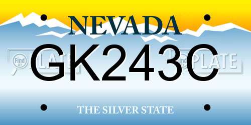 GK243C Nevada License Plate