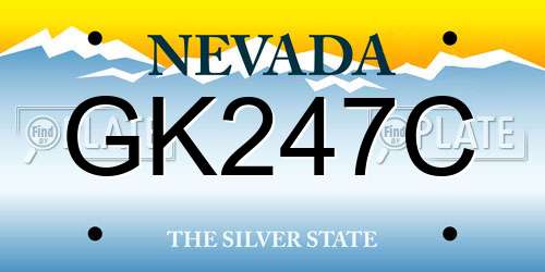 GK247C Nevada License Plate