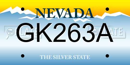 GK263A Nevada License Plate