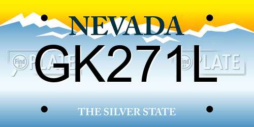 GK271L Nevada License Plate