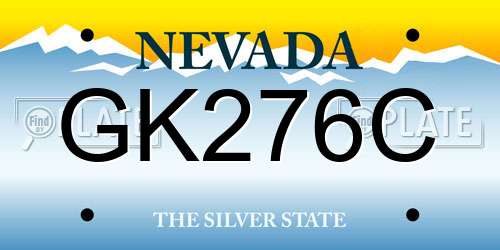 GK276C Nevada License Plate