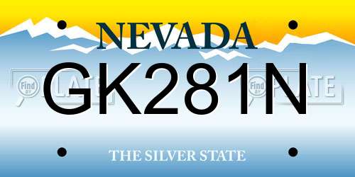 GK281N Nevada License Plate
