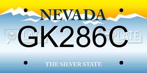 GK286C Nevada License Plate
