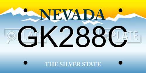GK288C Nevada License Plate