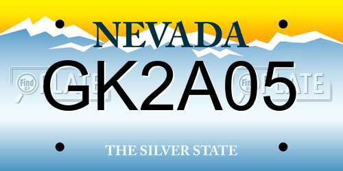 GK2A05 Nevada License Plate