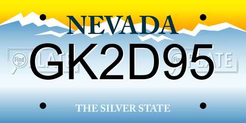GK2D95 Nevada License Plate