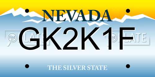 GK2K1F Nevada License Plate