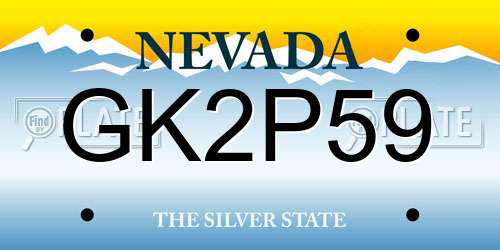 GK2P59 Nevada License Plate