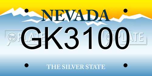 GK3100 Nevada License Plate