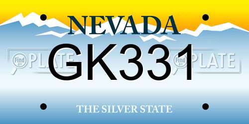 GK331 Nevada License Plate