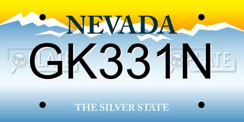 GK331N Nevada License Plate