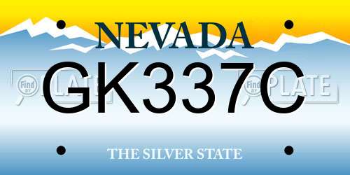 GK337C Nevada License Plate