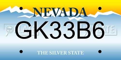 GK33B6 Nevada License Plate
