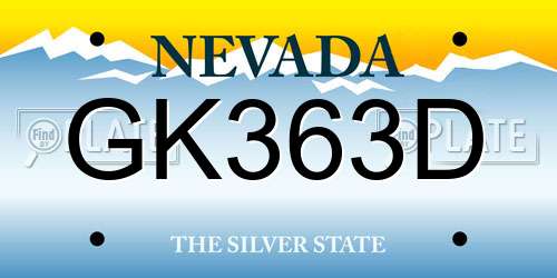GK363D Nevada License Plate
