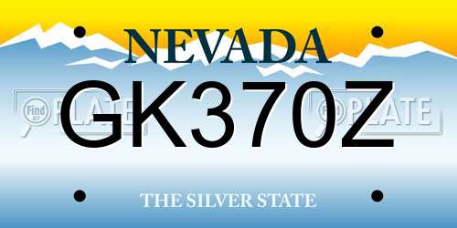 GK370Z Nevada License Plate