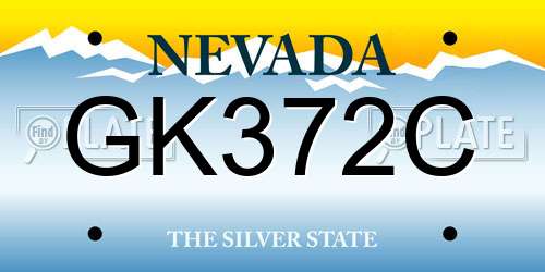 GK372C Nevada License Plate